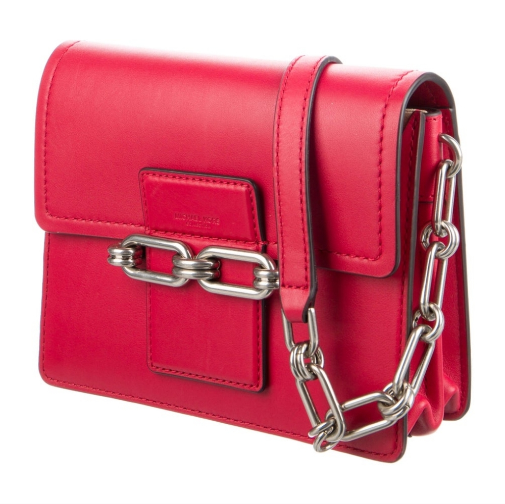 Nwt! Micheal kors red crossbody with chain detail crossbody bag Purse